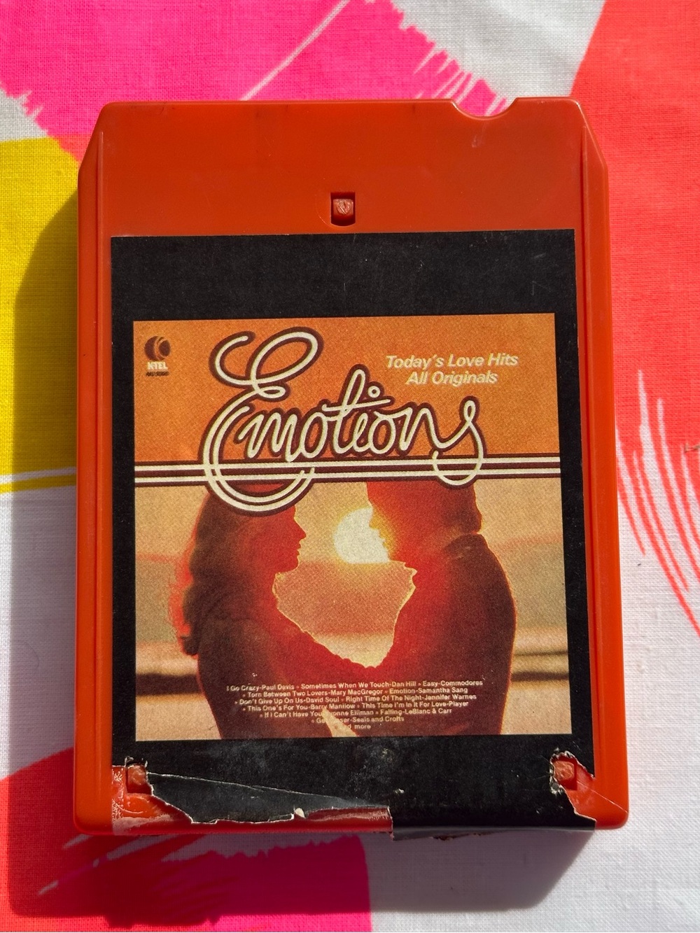 Vintage "Emotions: Today's Love Hits" Compilation Orange 8-Track Tape (K-Tel)